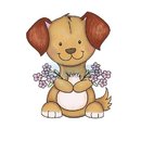 CL037 Штамп "Собачка с цветами" (Dog with Posies)