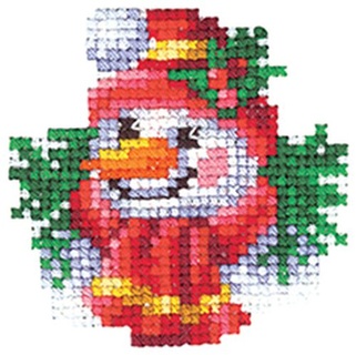 Новогодние игрушки. Снеговик (пластиковая канва)