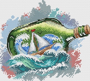 Морское послание (водорастворимая канва)