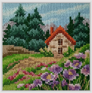 Краски лета. Избушка в елях