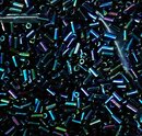 Miyuki Bugle #1 3 mm #0452 синий ирис, металлизированный (Rainbow/Black Iris) (весовой) (5 г)