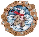 Миниатюра. По речному льду  (с рамкой) (11*12 см)
