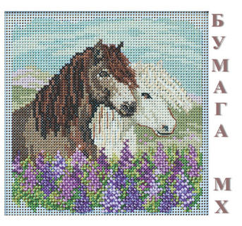 Сборка MH14-2415 "Исландские лошади" (Icelandic Horses) (бумага Mill Hill белая)